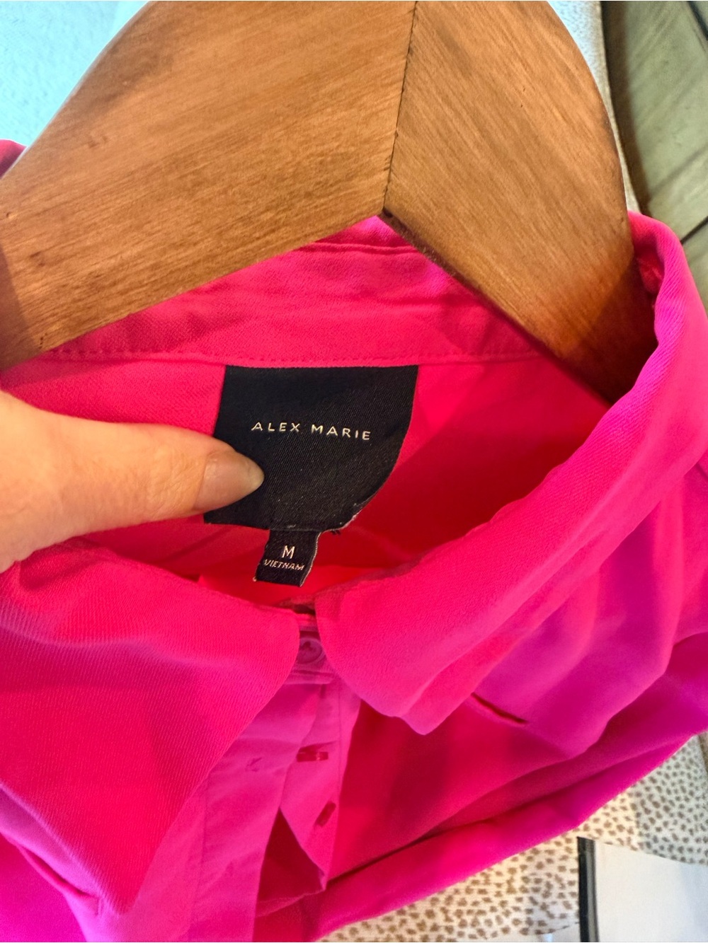Alex Marie Hot Pink Button-Front Blouse